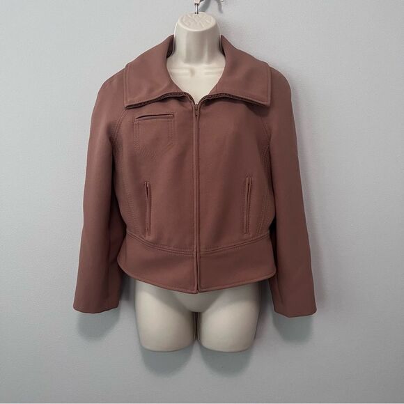 Byblos Brown Zip Up Collared Jacket Size 10 - Picture 1 of 6